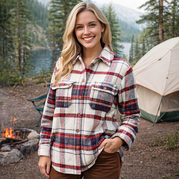 Universal Thread Jackets & Blazers - Universal Thread Shacket Women’s XL Oversized Flannel Shirt Jacket Heavyweight